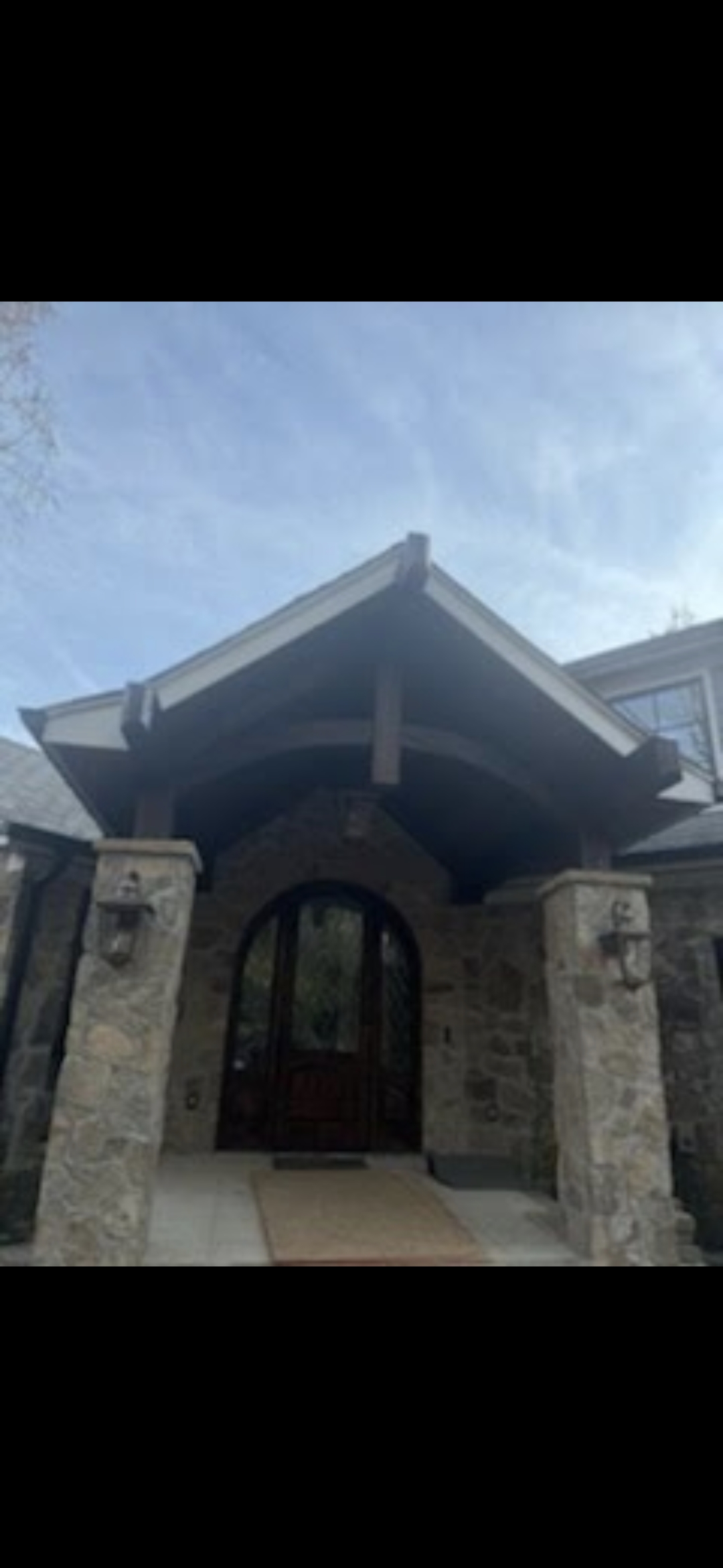 A large house with a big front door